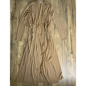 Iris‎ Women's Medium Mesh Cardigan Brown Open Front